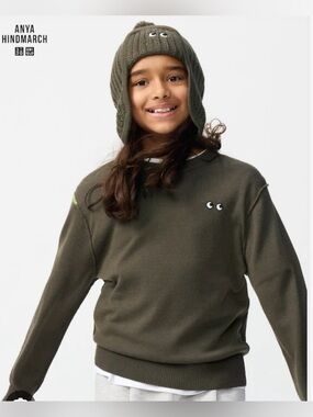 Anya Hindmarch Kids' Olive Green Crewneck Sweatshirt, Size 11-12